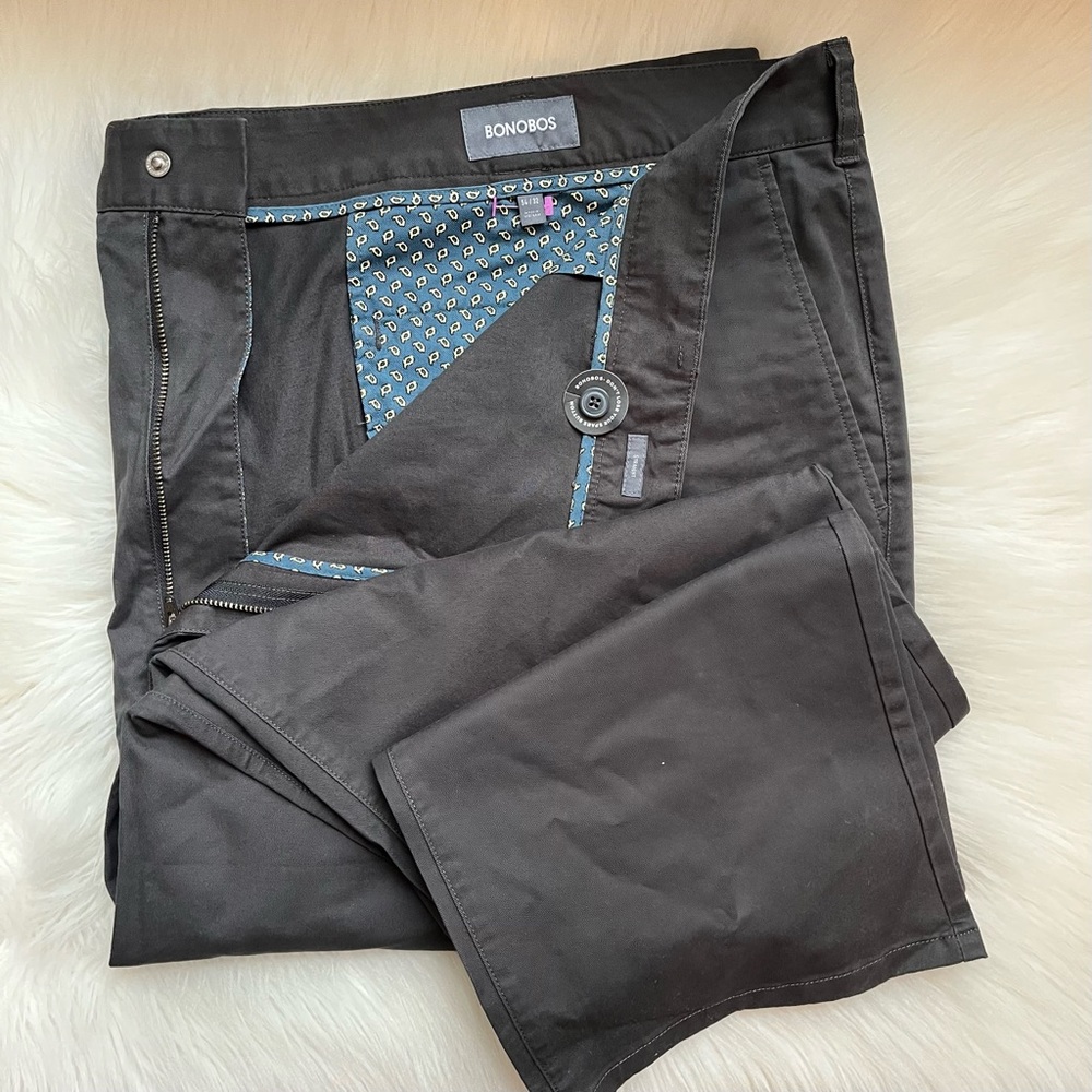 New Bonobos Men’s Pants Stretch Washed Chinos Chino Straight 54x32 54 32 Asphalt